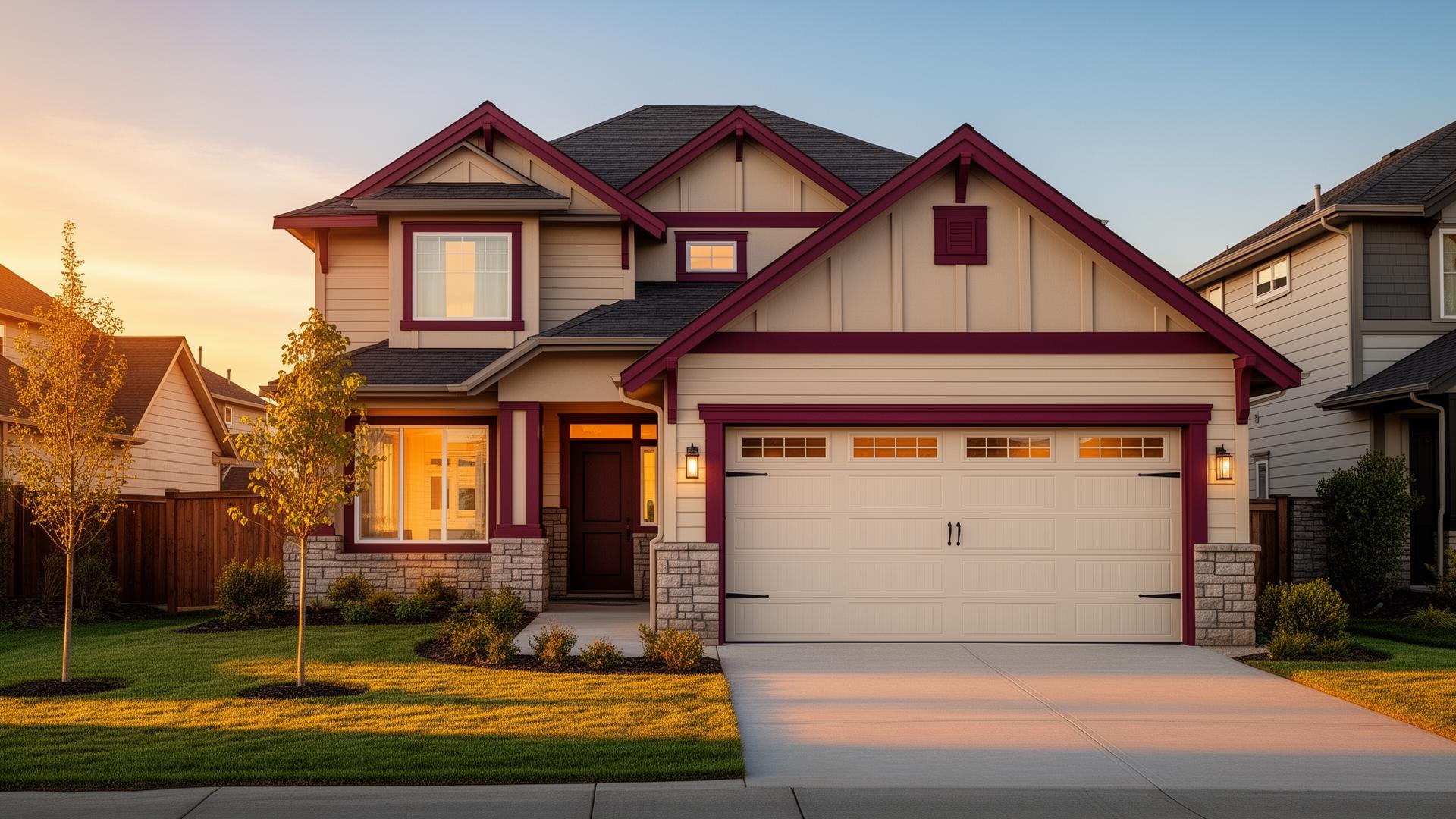 Professional garage door installation on a modern residential home in Port Richey, FL